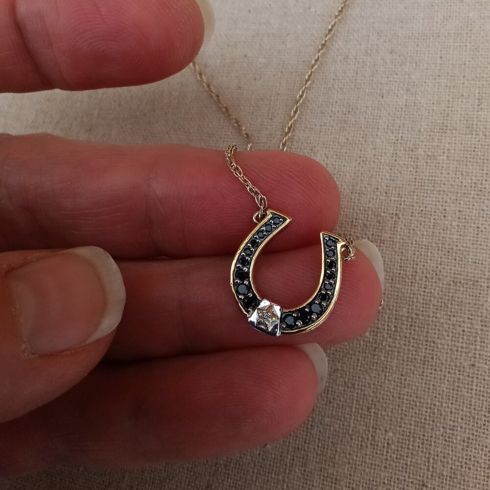 Bradford Exchange 18kt on S.S Sapphire/Diamond Necklace